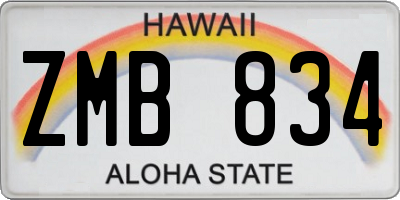 HI license plate ZMB834