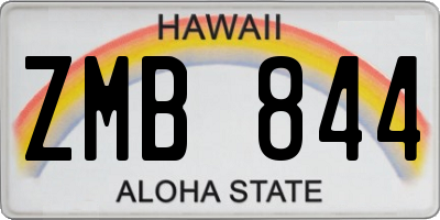 HI license plate ZMB844