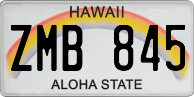 HI license plate ZMB845