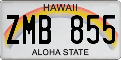 HI license plate ZMB855