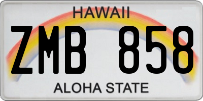 HI license plate ZMB858