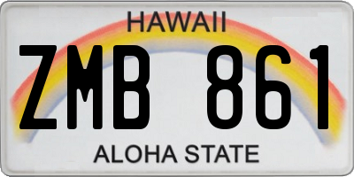 HI license plate ZMB861