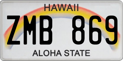 HI license plate ZMB869