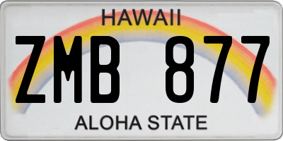 HI license plate ZMB877