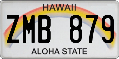 HI license plate ZMB879