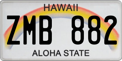 HI license plate ZMB882
