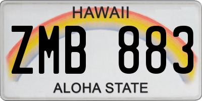HI license plate ZMB883