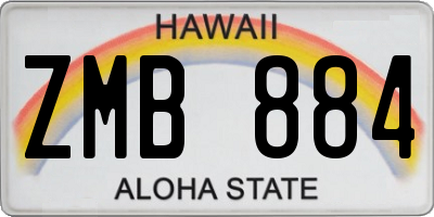HI license plate ZMB884
