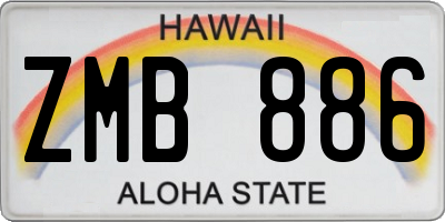 HI license plate ZMB886
