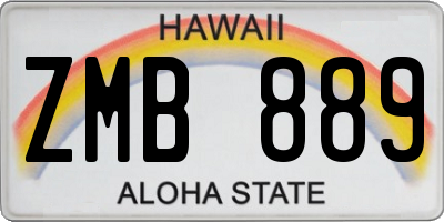HI license plate ZMB889