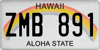 HI license plate ZMB891