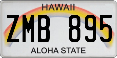 HI license plate ZMB895