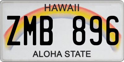 HI license plate ZMB896
