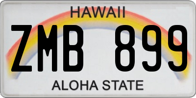 HI license plate ZMB899