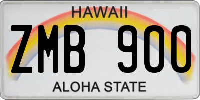 HI license plate ZMB900