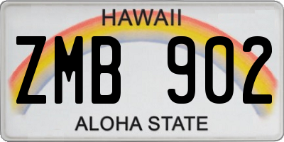 HI license plate ZMB902