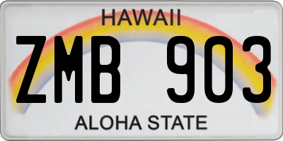 HI license plate ZMB903