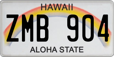 HI license plate ZMB904
