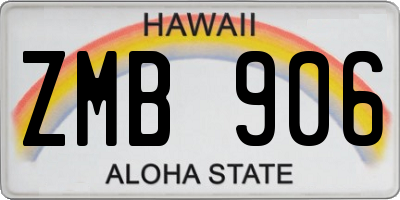 HI license plate ZMB906