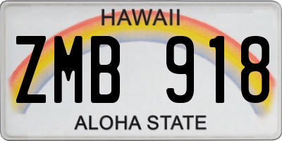 HI license plate ZMB918