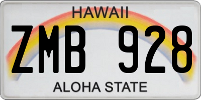 HI license plate ZMB928