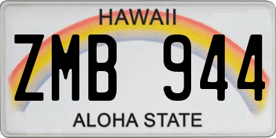 HI license plate ZMB944