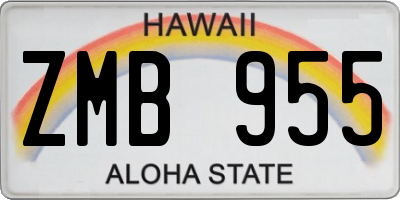HI license plate ZMB955