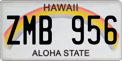 HI license plate ZMB956