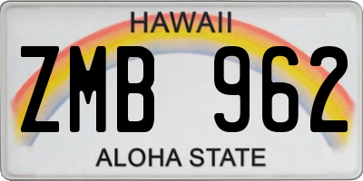 HI license plate ZMB962