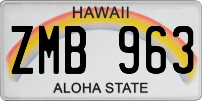 HI license plate ZMB963