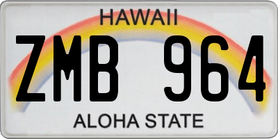 HI license plate ZMB964