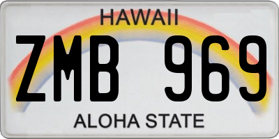 HI license plate ZMB969