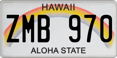 HI license plate ZMB970
