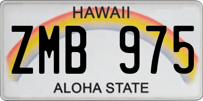 HI license plate ZMB975
