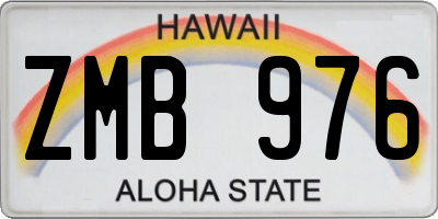 HI license plate ZMB976