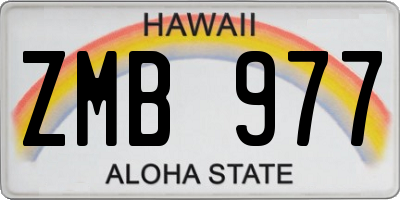 HI license plate ZMB977