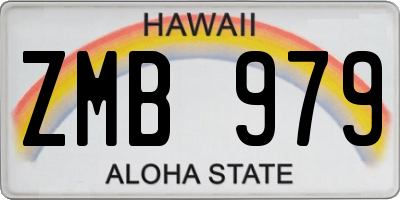 HI license plate ZMB979