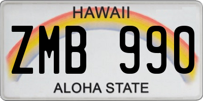HI license plate ZMB990