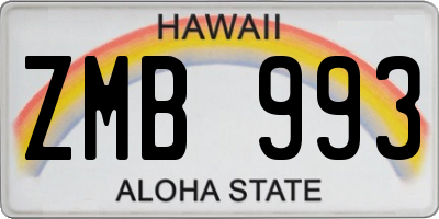 HI license plate ZMB993