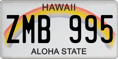 HI license plate ZMB995