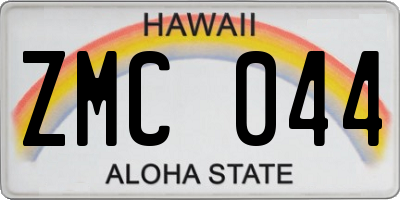 HI license plate ZMC044