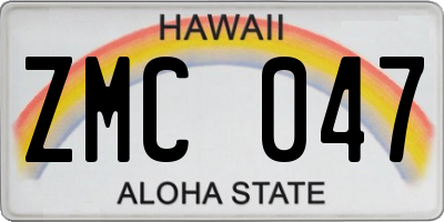 HI license plate ZMC047