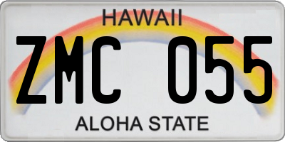 HI license plate ZMC055