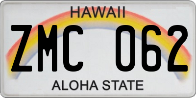 HI license plate ZMC062