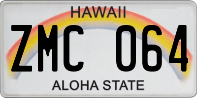 HI license plate ZMC064