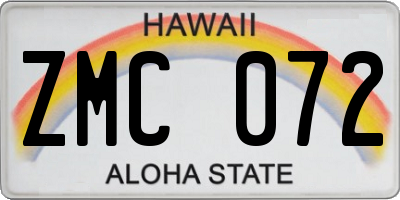 HI license plate ZMC072