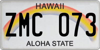 HI license plate ZMC073