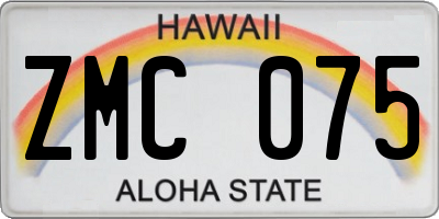 HI license plate ZMC075