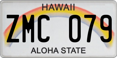 HI license plate ZMC079