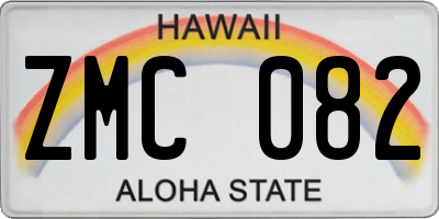 HI license plate ZMC082